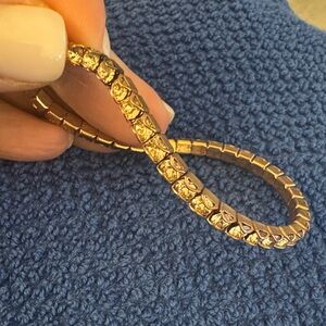 Gold Crystal Stretch Tennis Bracelet - Women's Fashion Jewelry